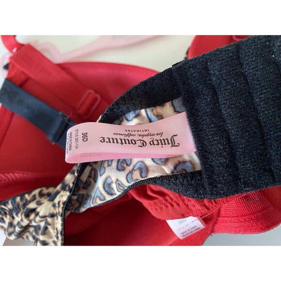 2 Pack Juicy Couture Bra Show Me Off Lined JC2801 Leopard Print Red Size 36D NEW - Picture 10 of 10